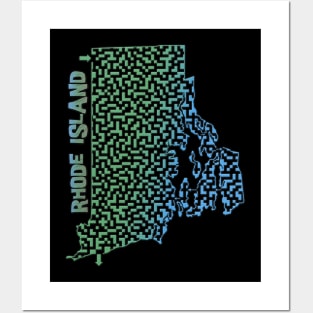 Rhode Island State Outline Maze & Labyrinth Posters and Art